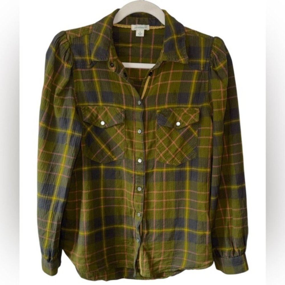 Sundance Cotton Western Pearl Snap Button Down Shirt Small